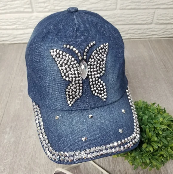 Butterfly Bling Demin Cap - Picture 8 of 10